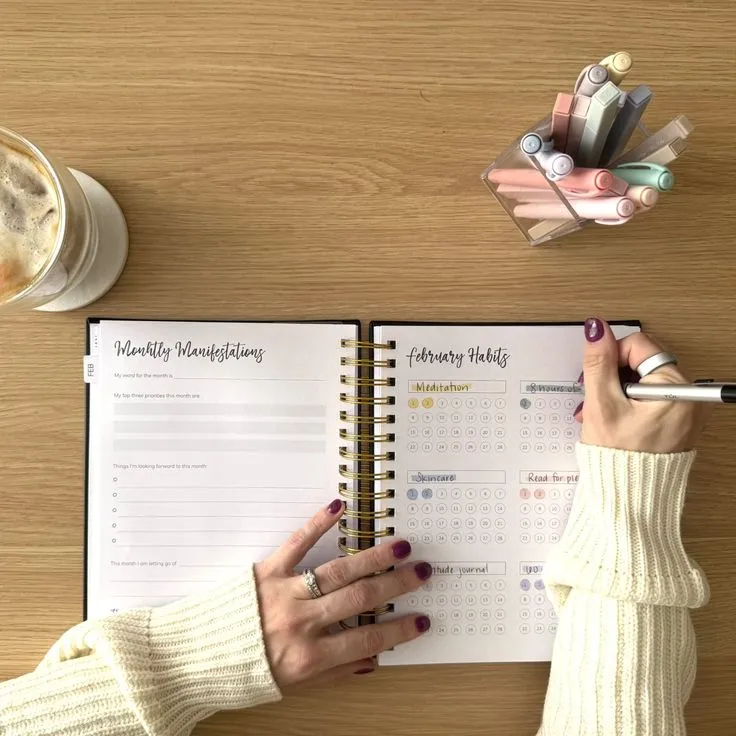 Monthly habit tracker grid with frequency columns